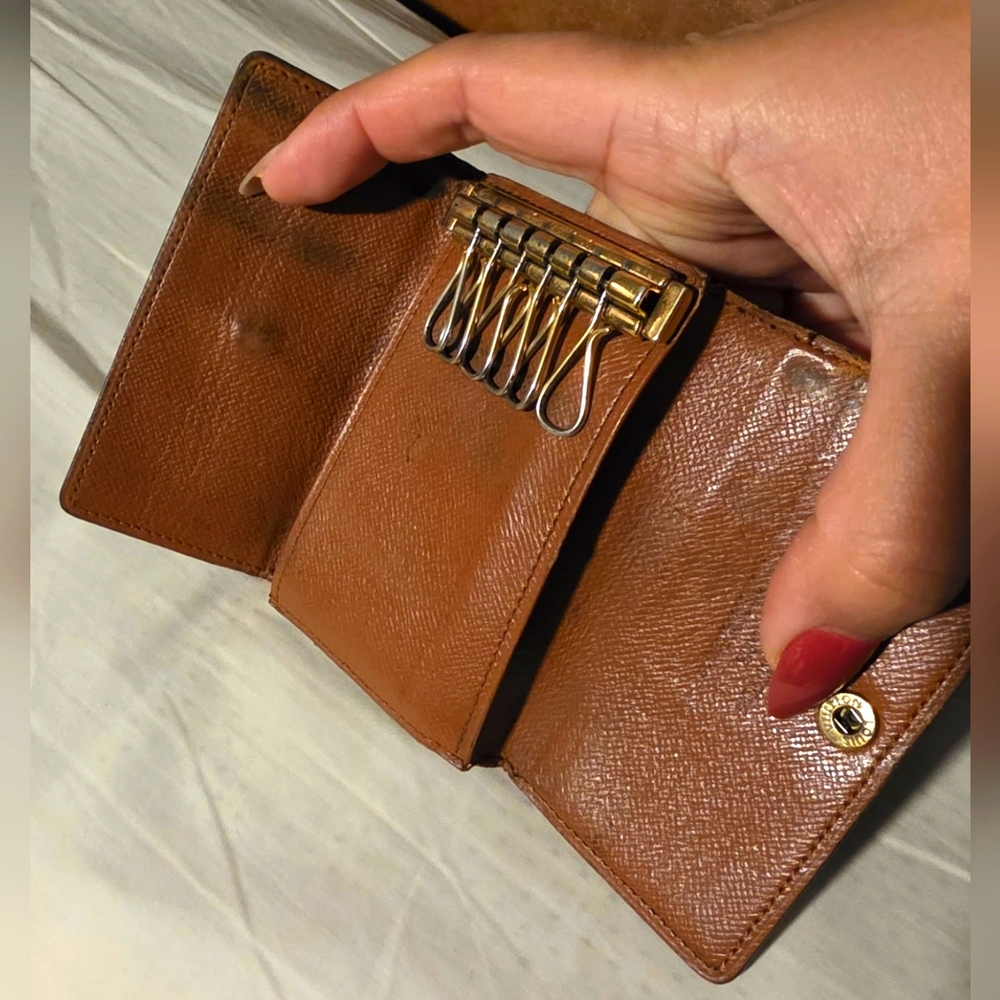 Brown Leather LV Key Holder